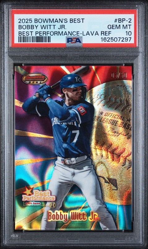 2025 BOWMAN'S BEST BEST PERFORMANCE #BP-2 BOBBY WITT JR. LAVA REF. PSA 10 POP 1