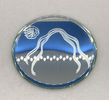 Vintage PH Design Tabletop Glass Mirror Round Etched Woman?s Hair Framed 16