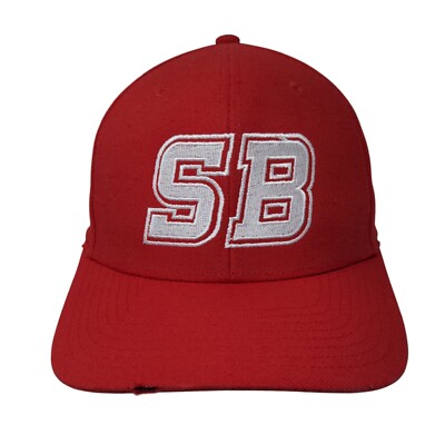 SB Strapback Hat Red Medium-Large Embroidered Letters Richardson