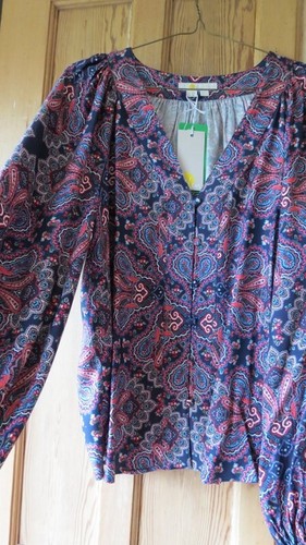 BNWT BODEN PLACEMENT BORDER PRINT TOP SZ 10, NAVY BOTANIC PAISLEY - Picture 6 of 8