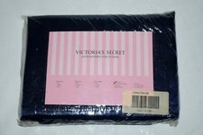 RARE Victoria Secret SATIN BEDDING COLLECTION Navy Blue Standard Pillowsham NEW