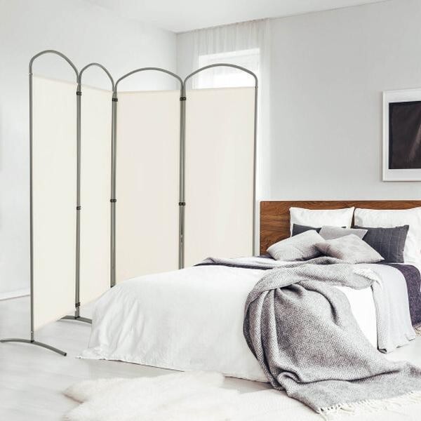 Costway JV10726WH 6.2 ft. Folding 4-Panel Room Divider for Home 