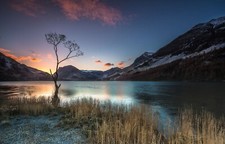 Landscape photography nature trees lake calm mountains Custom Gaming Mat Desk