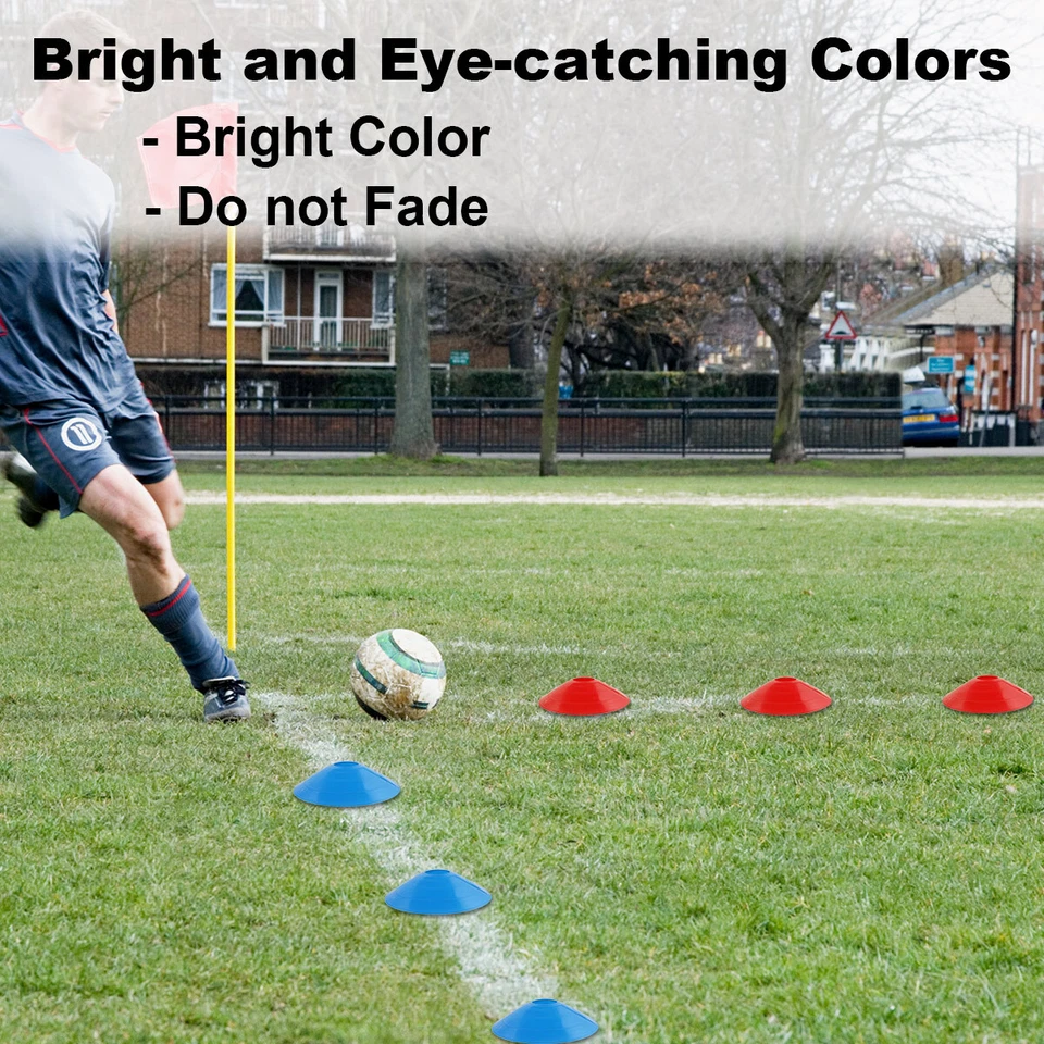 60 Piezas Conos de Disco de Fútbol Fútbol Agilidad Entrenamiento Campo Marcado Ayuda con Bolsa de Transporte Foto 4 de 4