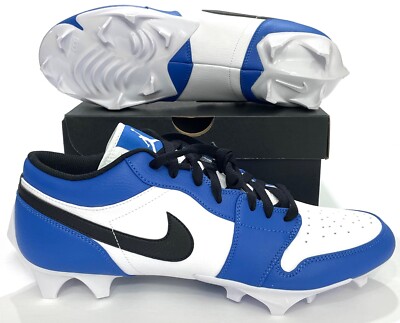 Jordan 1 Low TD Vapor Edge White Black Royal Blue Football FJ6245  