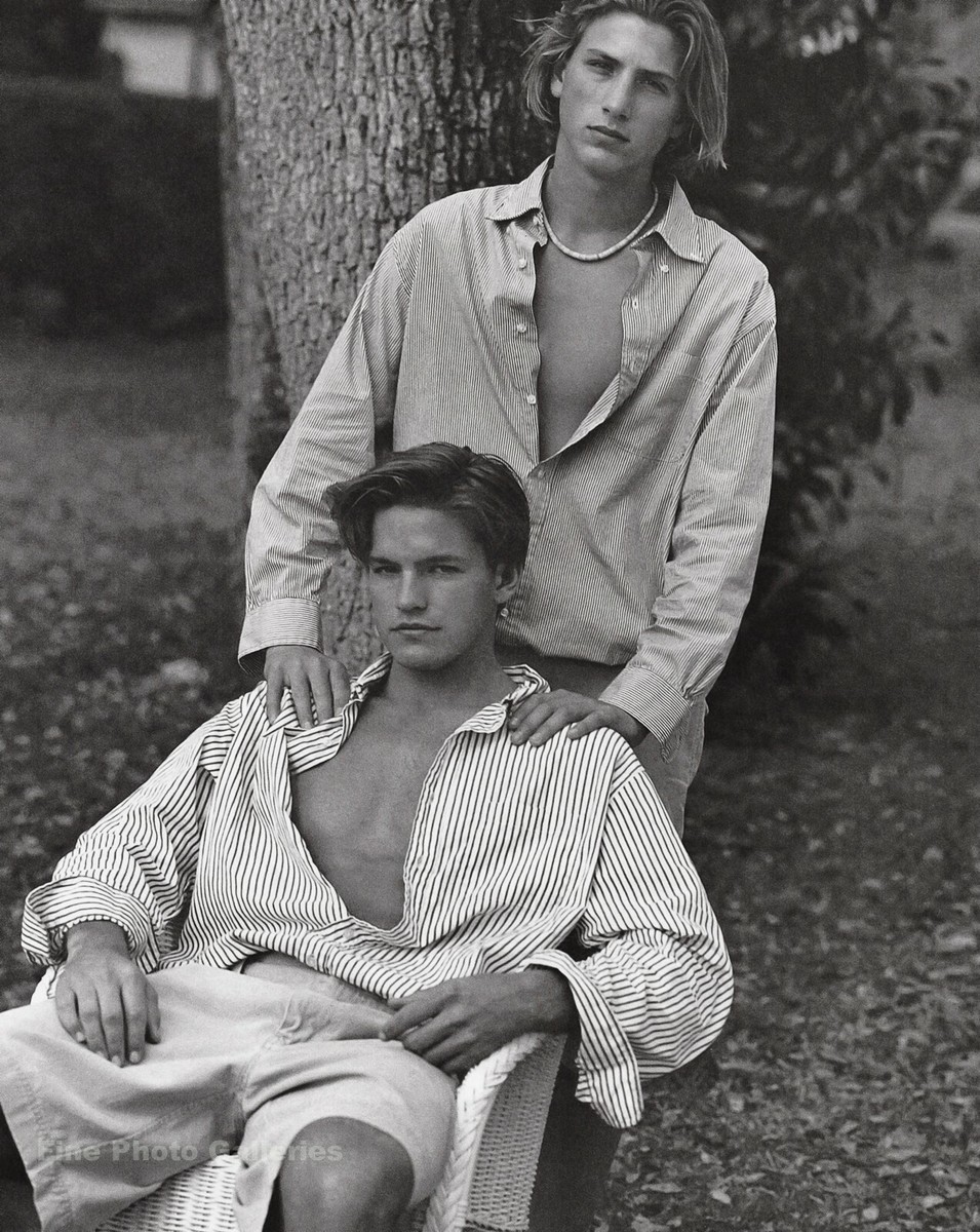 2001 Vintage BRUCE WEBER Two Handsome Young Men Photo Friends Male