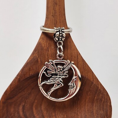 Keychain Handmade Pixie And Moon Fairy Celestial Keyring
