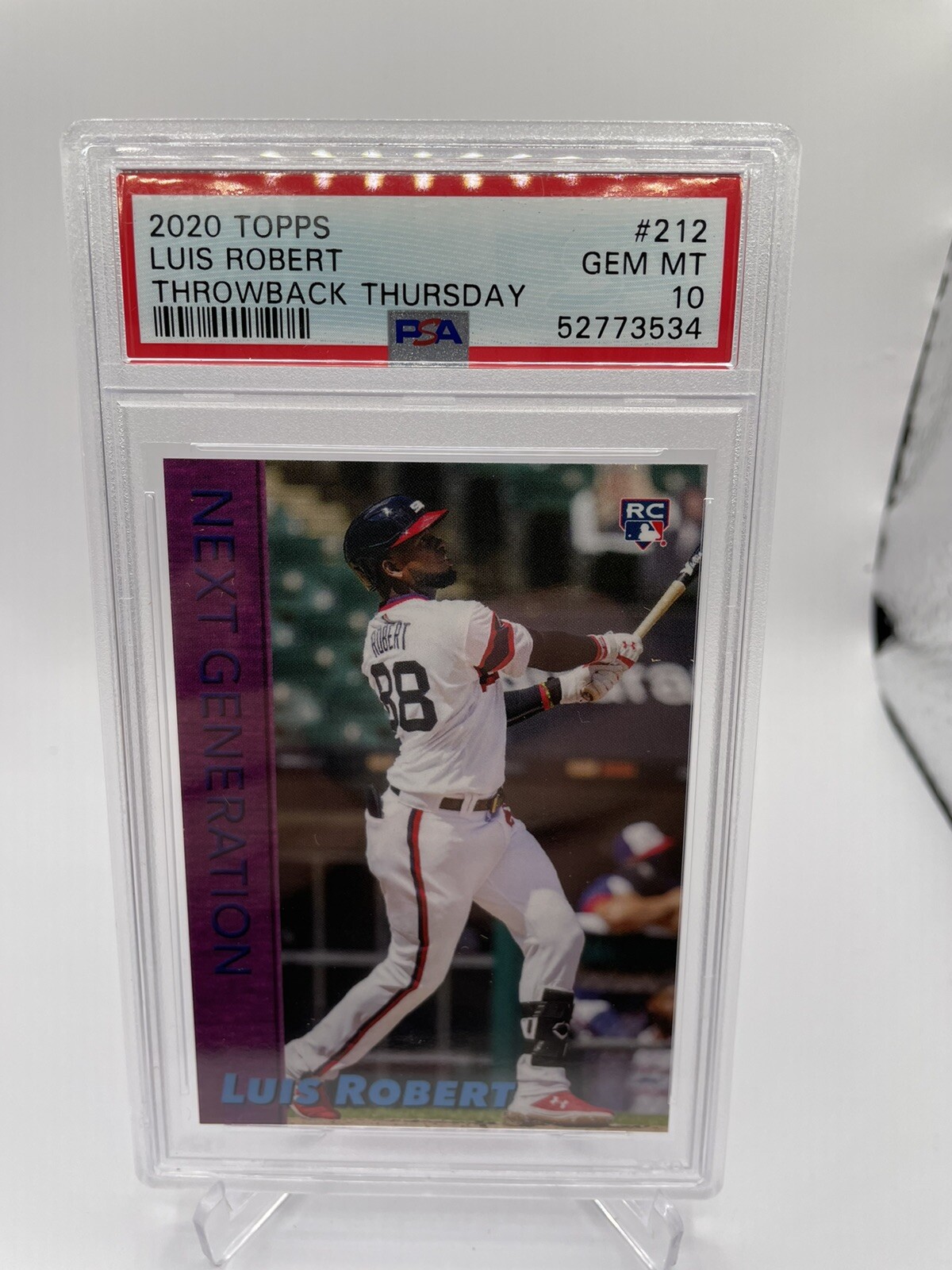 2020 Topps Throwback Thursday #212 Luis Robert RC Rookie - PR: 1789 PSA 10