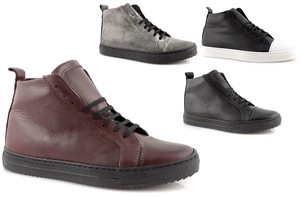 Scarpe sneakers uomo alte in pelle nere grigie bordò invernali ITALIANE |  eBay