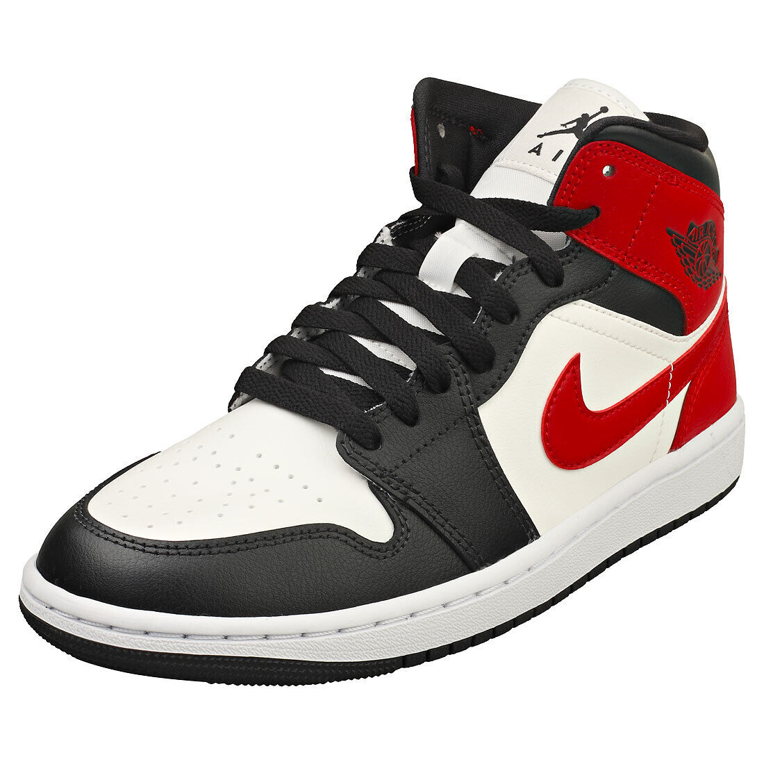Nike Air Jordan 1 Mid Womens Black White Red Fashion Nike Air Jordan 1 Mid Womens Black White Red Fashion