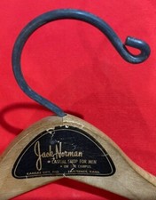 Vintage Jack Norman Casual Shop Wooden Suit Hanger Lawrence, KS Kansas City, MO