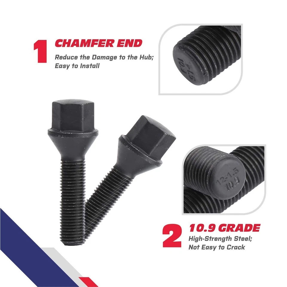 KSP 10pc 12x1.5 Extended Lug Bolts Conical Seat 45mm Shank For BMW Z3 Z4 Z8 M5 - Image 4 of 4