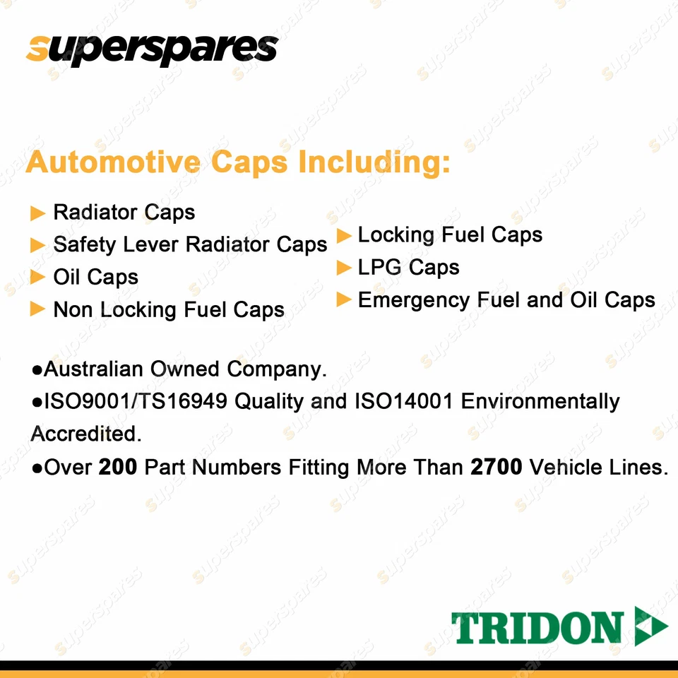 Tridon Non Vented Locking Fuel Cap for Subaru 1400 1600 Brumby DL Leone RX - image 2 of 4