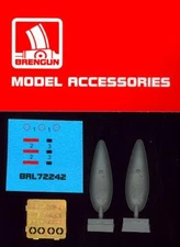 Brengun Models 1/72 U.S. WW II 75 GALLON FUEL TANK (2) Resin & Photo Etch Set