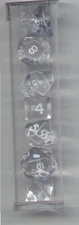 New MINI-RPG Dice Set of 7 (Tube) - Translucent Clear