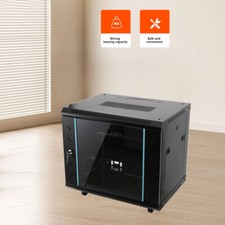 9u Deep Black Wall Mounted Data Cabinet Rack 600×450×500mm