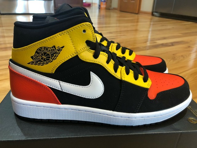 Nike Air Jordan 1 Mid SE Menâs 10 Raygun Black Orange Yellow Shoes 852542 087 for sale online | eBay