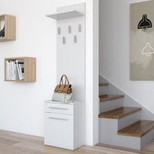 MODAL CASA Mobile ingresso moderno 50xH181 cm appendiabiti bianco design Helena