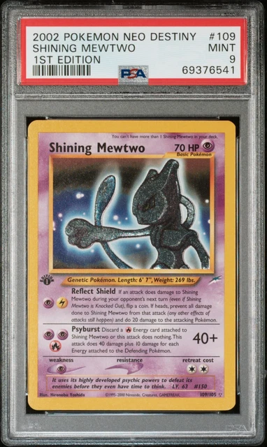 PSA 9 - 2002 Neo Destiny Shining Mewtwo 109/102 1ST EDITION HOLO RARE - CNA
