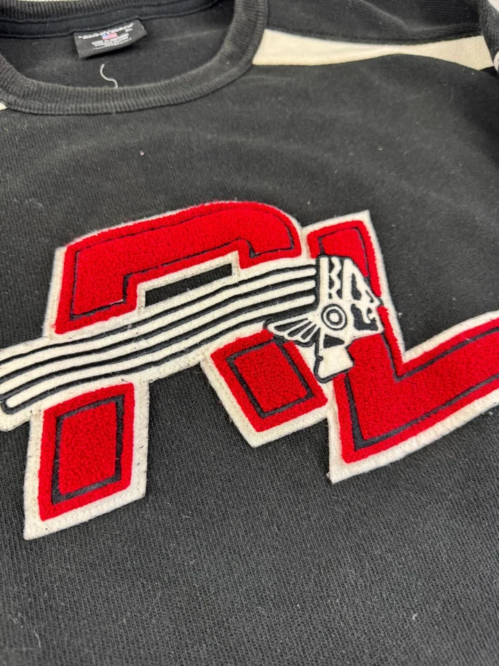 Polo Ralph Lauren Jeans Hockey Jersey Size Xl Black Red Long Sleeve 67 Vintage - Image 2 of 4