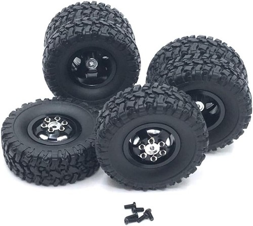 Juego de neumáticos de llanta de metal para B14 B24 B16 B36 6WD C24 C34 C44 4x4 1/16 RC - Imagen 4 de 6