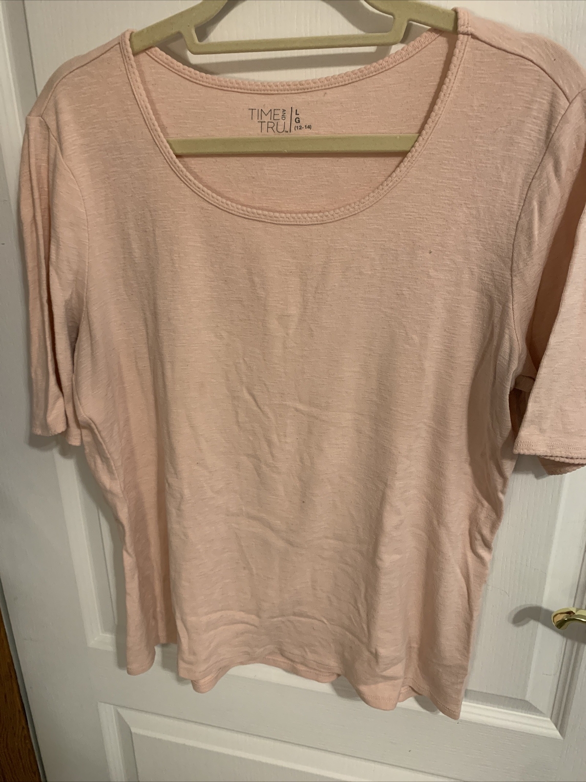 Time and Tru Womens Pink L T-Shirt Pre-Owned Excellent Quality