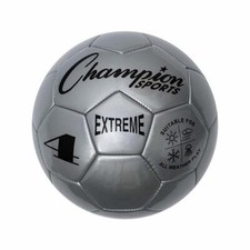 Champion Sports Extreme Soft Touch Butyl Bladder Soccer Ball, Size 4, Silver
