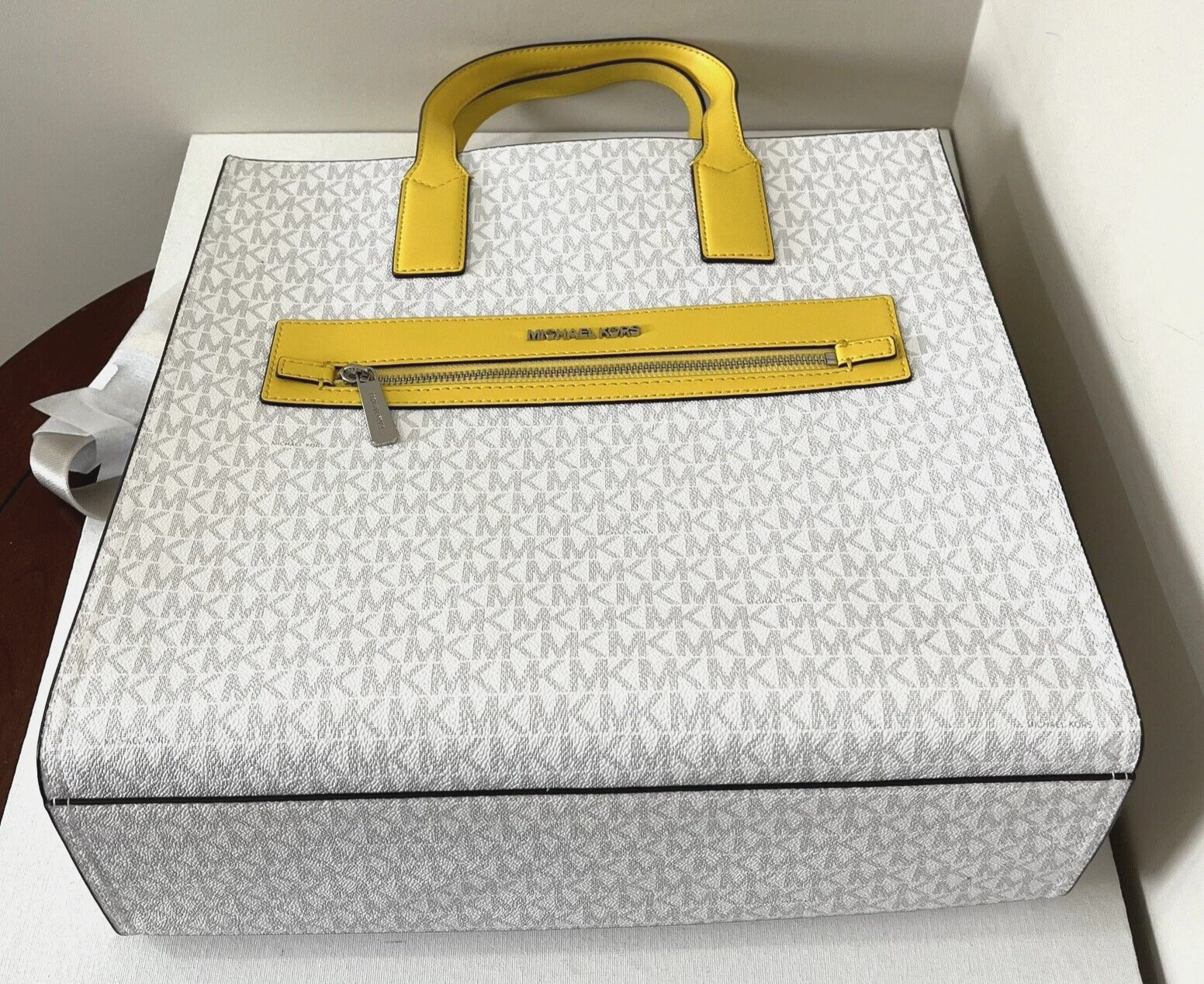 Nuova borsa Michael Kors Kenly grande logo firma agrumi multi con sacchetto antipolvere