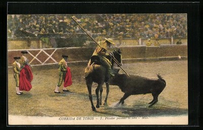 Corrida de Toros: Picador picando el toro, Stierkampf, Ansichtskarte 