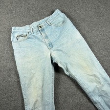 Vintage Lee Riders Denim Jeans Men 36x32 Light Wash Straight Leg Made in USA 90s