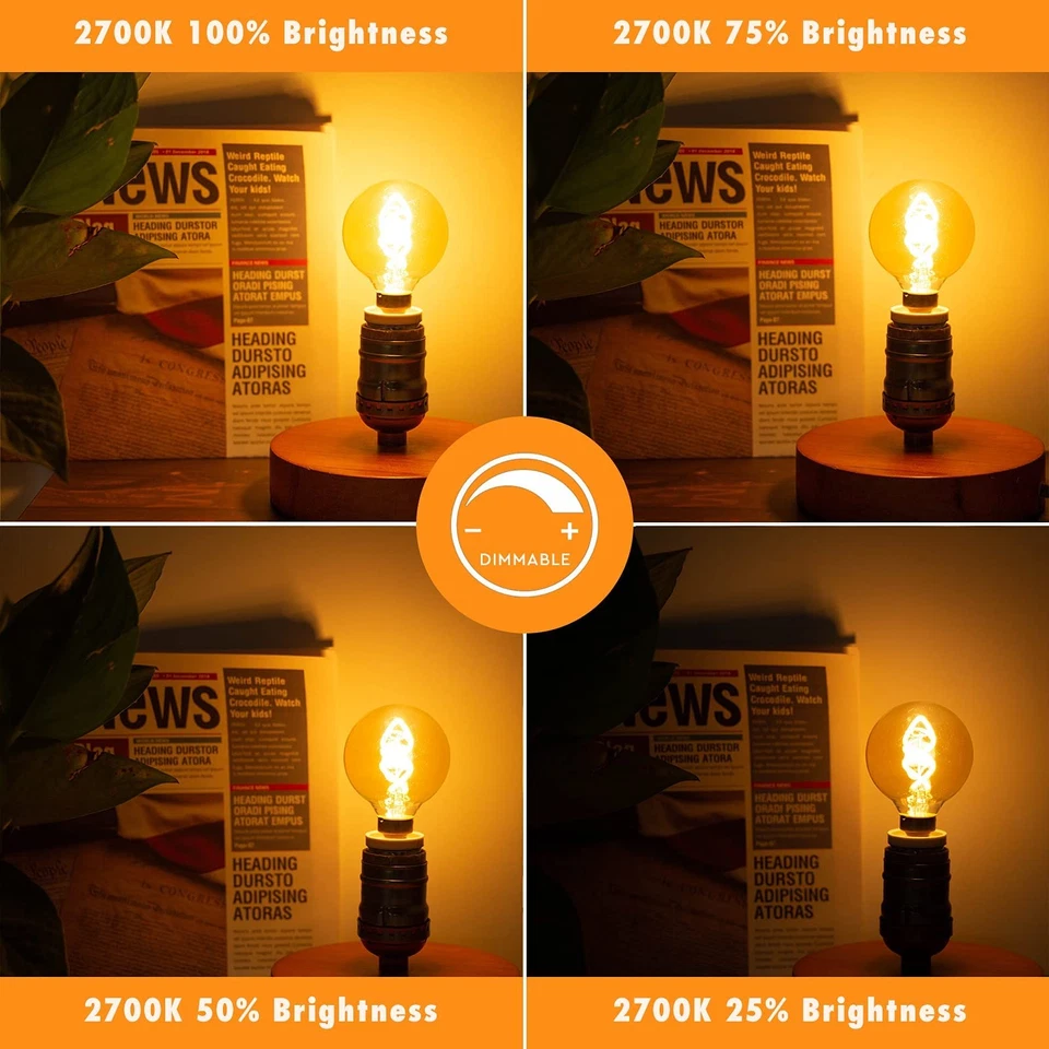 E12 Décor Globe g16.5 Candelabra Light Bulb 4W Dimmable , 40 Watts Equivalent... - Image 3 of 4