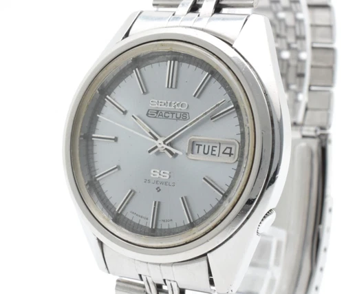 ▶️[EXC+4] Vintage 1973 Seiko 5 Actus SS 6106-7510 Blue Grey Dial Automatic Japan