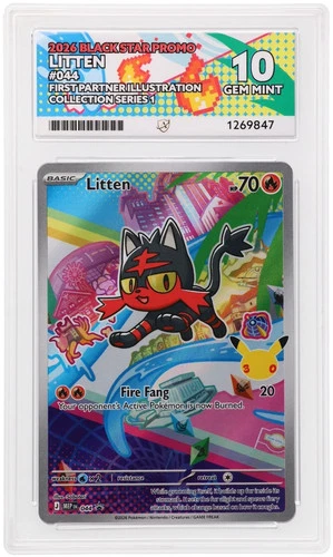 Litten 044 ACE 10 First Partner Illustration Promo Pokemon Card Game