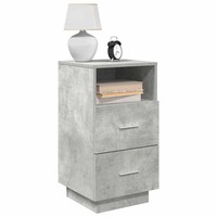 Nachttische2Er Set Mit 2 Schubladen Betongrau 36X36X68 Cm