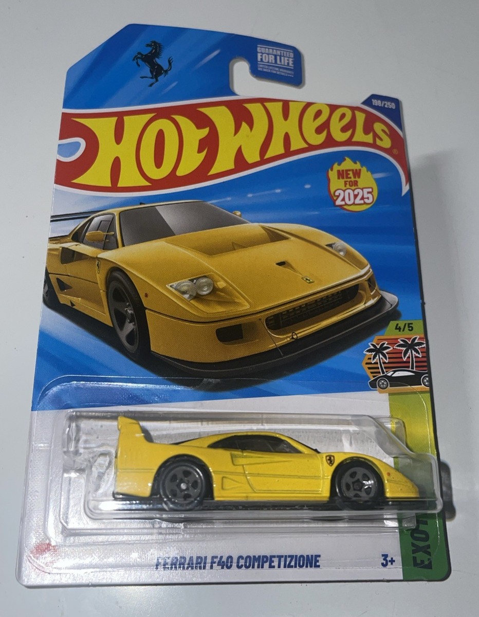 2025 Hot Wheels Yellow Ferrari F40 Competizione Exotics #198 | eBay