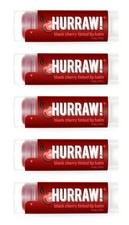 HURRAW! Black Cherry Tinted Lip Balm, 5 Pack: Certified 100% Natural.