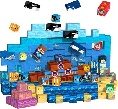 Magnetic Building Blocks 154Pcs STEM Montessori Sensory Toys Kids VNLINA Cubes
