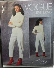 Vogue Pattern Rachel Comey Pants Fitted Crop Sizes V1729 16-24 Taille F5