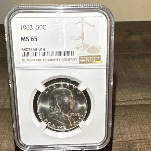 1963 Franklin Half Dollar NGC MS 65 Silver 50C Uncirculated Business Strike