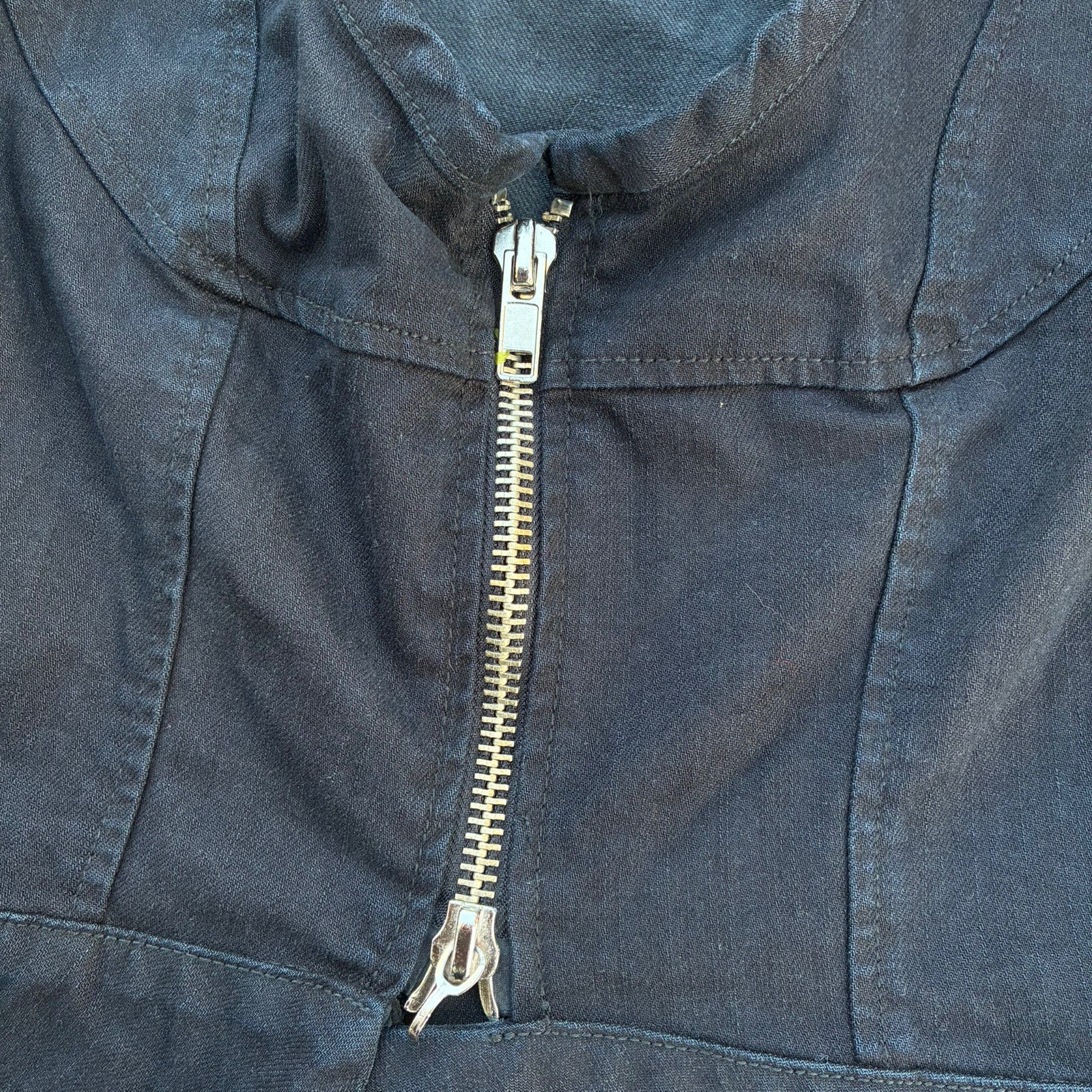 Rare Junker Designs First Edition Handmade Grunge Canvas Biker Jacket Women’s image 3