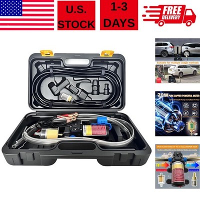 12V Fuel Transfer Pump Set,Gasoline Transfer Pump Moves 85 Gallons of Gas or Die