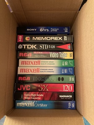 Mixed Lot of 10 VHS Tapes Sold As Blanks. Sony, JVC, Maxell, RCA, Memorex etc.