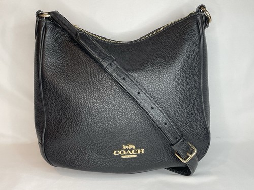 Coach Handtasche schwarz genarbtes Leder "Ellie File" Crossbody/Schultertasche CU960 EUC