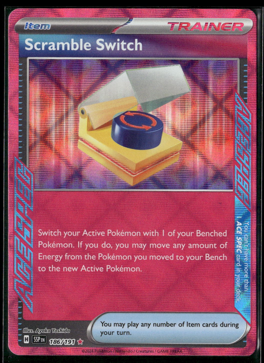 Scramble Switch Holo ACE SPEC Rare SV08: Surging Sparks 186/191 NM
