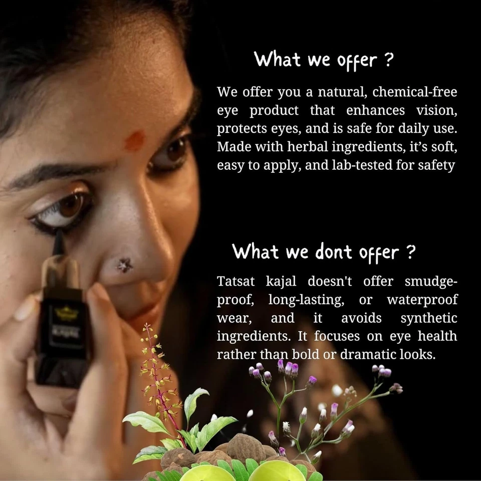 100% Natural Ayurvedic Herbal Lead Free Kajal With Chakshushya Herbs Stick - Image 4 of 4
