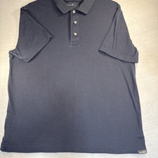 Eddie Bauer Short Sleeve Polo Shirt Men's Large Navy Blue