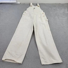 Carhartt Overalls Mens meas 42x28 Painter White Denim Workwear Bibs