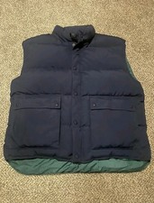 Eddie Bauer Vintage Mens Zipper Goose Down Puffer Vest Med Blue Great Condition