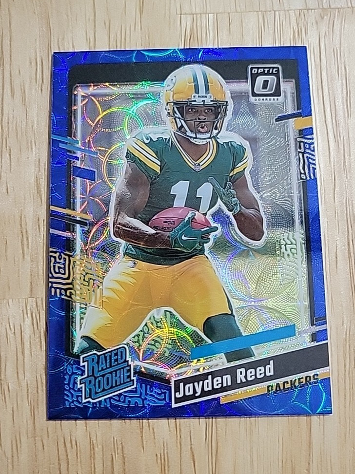 2023 Donruss JAYDEN REED Optic Preview Blue Scope Holo #334 Rated Rookie Packers