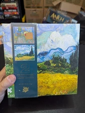 LOT of 2 VINCENT VAN GOGH 500 piece Puzzles SEALED by Seesaw BEDROOM WHEAT FIELD